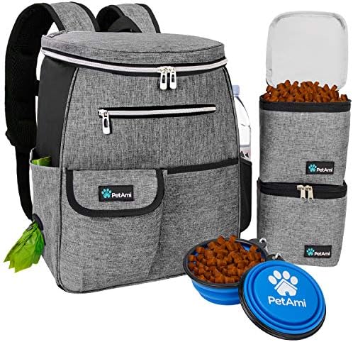 PetAmi Dog Travel Backpack 27L Airline Approved Pet Supplies Bag, Gray by PetAmi