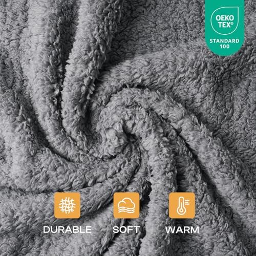 1 Pack 3 Calming Blankets Fluffy Premium Fleece Pet Blanket Soft Sherpa Throw for Dog Puppy Cat Grey Large (41" x31'') - Image 2
