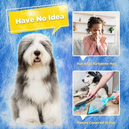 Pet Hair Removal Glove with 255 Silicone Tips for Dogs & Cats, Right Gray - Image 5