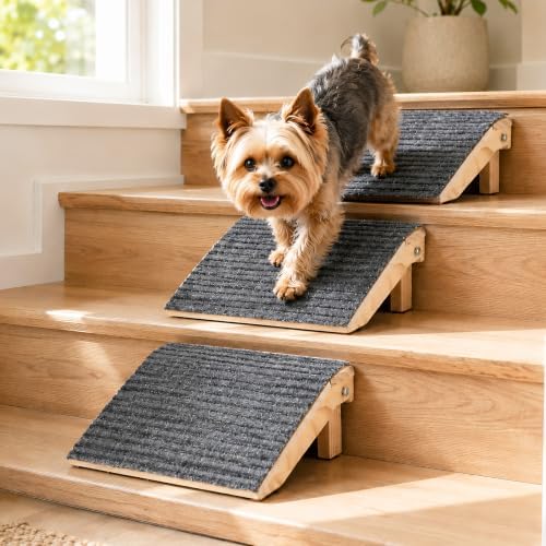 3 Pack Foldable Dog Ramp for Stairs – Anti-Slip Pet Steps for Small/Senior Dogs, Space-Saving Portable Indoor/Outdoor Dog Stairs for Sofa Car Bed, Joint-Friendly Ramp for Arthritic Pets by AotoParts