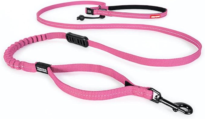 EzyDog Road Runner LITE Hands Free Dog Leash for 26lbs or Less – Waist Leash for Dog Walking, Jogging and Running with Zero Shock Bungee, Reflective Stitching, and Adjustable Waist (Lite, Pink)