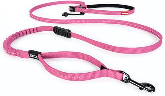 EzyDog Road Runner LITE Hands Free Dog Leash for 26lbs or Less – Waist Leash for Dog Walking, Jogging and Running with Zero Shock Bungee, Reflective Stitching, and Adjustable Waist (Lite, Pink)