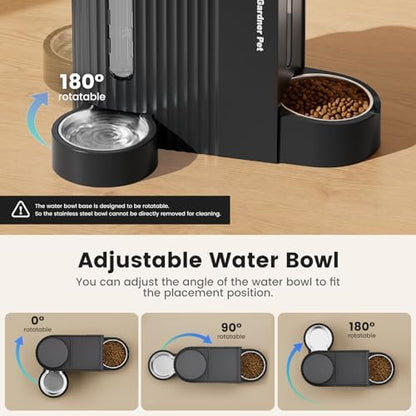 Gravity Automatic Cat Feeder, Water & Food Dispenser Set, Stainless Bowls - Image 5