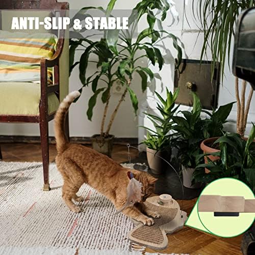 Petest Interactive Cat Toy Natural Sisal Cat Scratcher Toy with Catnip Balls, Fish Design - Image 5