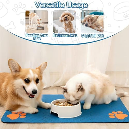 Dog Cat Food Mat, Absorbent Pet Feeding Mat for Food and Water Bowl - Image 6