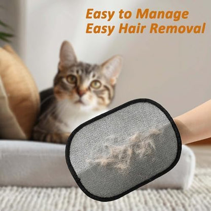 DelliodMaz 4 Packs Thickened Pet Hair Removal Gloves for Dogs & Cats, Electrostatic Pet Hair Remover Glove, Reusable Magic Brush Pet Hair Remover Tool for Clothing, Couch, Bed, Carpet, and Car Seat - Image 4