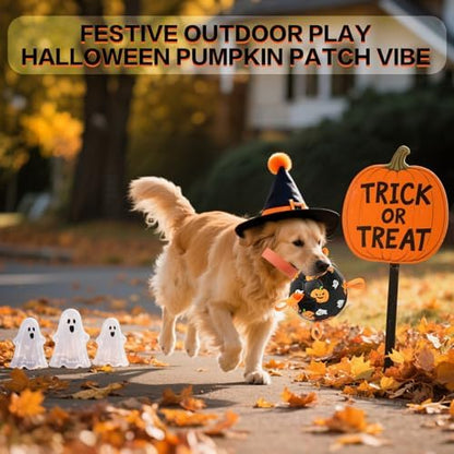 Dog Toys Balls, Dog Soccer Ball with Straps, Dog Birthday Gifts, Durable Balls for Small Medium Pet, Puppy Outdoor Toy, Pet Training Soccer Ball, World Cup Soccer (7.25 Inch) (Ghost, Large) - Image 3