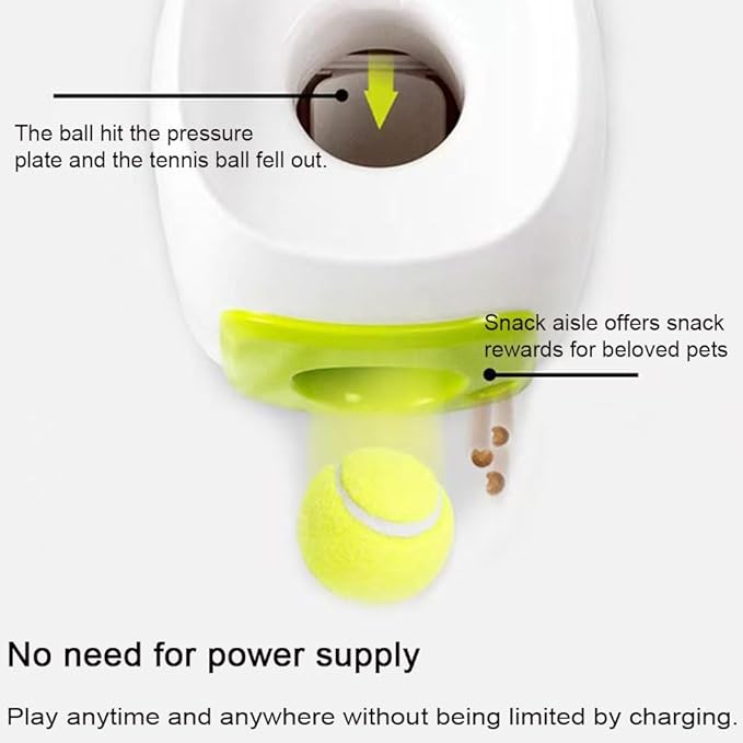 Dog Ball Reward Machine, Interactive Tennis Balls Rolling to Motivate, ABS pet Toys for Indoor and Outdoor Play