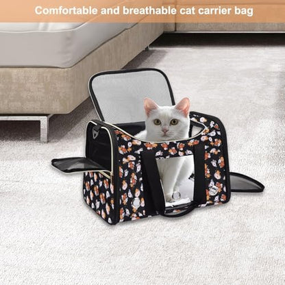 Petmolico Cat Carrier Soft-Sided Airline Approved, Large, Orange Flower - Image 6