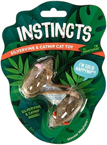 SmartyKat Instincts 4-Pack HappyNip Mouser Mayhem Compressed Catnip & Silvervine Cat Toys - Natural, 4-Pack - Image 2
