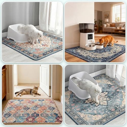 Hompet Cat Litter Mat 2 Pack, 18x54 Large Machine Washable Trapping Mats for Cats, Super Absorbent & Urine-Proof Cat Litter Box Mat for Floor, Waterproof & Non Slip Kitty Litter Rug - Image 4
