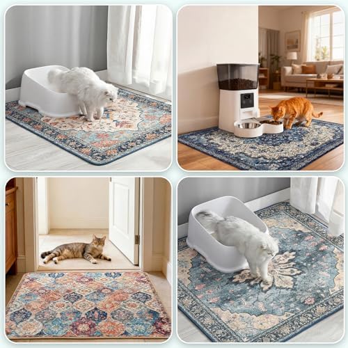 Hompet Cat Litter Mat 2 Pack, 20x60 Large Machine Washable Trapping Mats for Cats, Super Absorbent & Urine-Proof Cat Litter Box Mat for Floor, Waterproof & Non Slip Kitty Litter Rug - Image 4