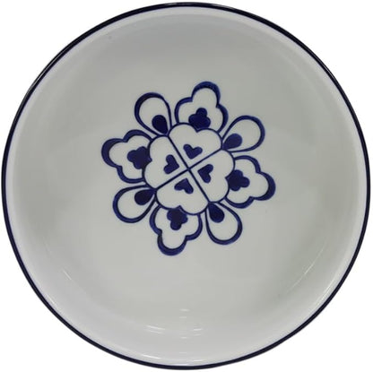 Vintage Blue & White Ceramic Large Dog Bowl - 8'' Dog Food Water Bowl for Medium and Large Dogs Breed, Heavy Duty Non-Slip Dish, Modern Pet Feeder Bowl, Dishwasher Safe-57 fl OZ