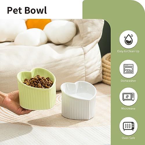 5.5 Inch White Ceramic Raised Tilted Cat Food Bowl,1 Pack - Image 5