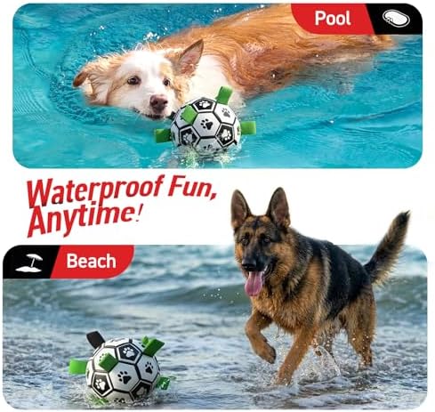 QDAN Large Dog Toys, Soccer Ball for Dogs with Straps, 9 Inch Big Dog Ball - Image 2