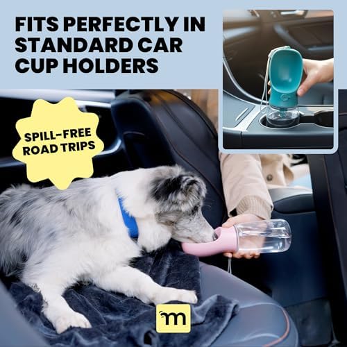 MalsiPree On the Go Dog Water Bottle - 12 oz Pink, Leak-Proof - Image 5