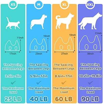 Pet Grooming Hammock Harness with Nail Clippers/Trimmer, Nail File, Comb, Cute Printed Breathable Cats & Dogs Hammock Sling for Grooming (XL, Black) - Image 2