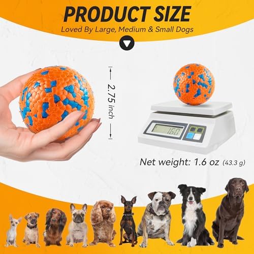 FUSOTO 4Pcs Dog Balls, Tennis Balls for Dog, Orange - Image 6