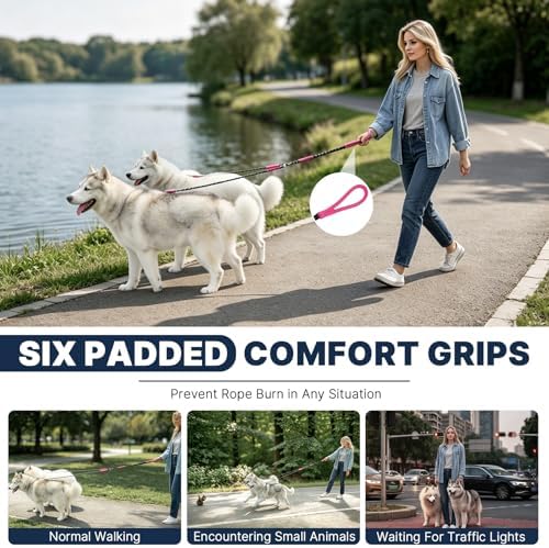 Pieviev Double Dog Leash for 2 Medium&Large Dogs, Longer Coupler, No Tangle - Image 4