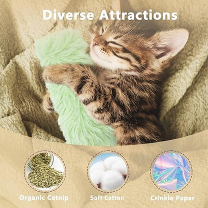 3 Pack Catnip Toys,Soft and Durable Cat Pillows Toys, Funny cat Toy - Image 3