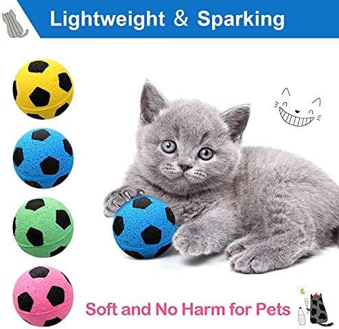 Skylety 32 Pcs Cat Soccer Ball Toys Foam Soccer Cat Toy Kitten Pet - Image 3