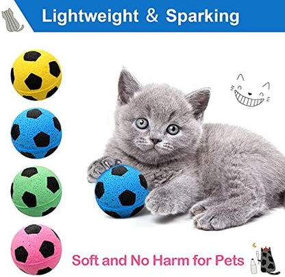 Skylety 32 Pcs Cat Soccer Ball Toys Foam Soccer Cat Toy Kitten Pet - Image 3