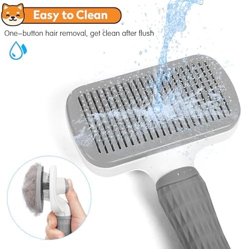 Dog & Cat Brush, Self Cleaning Slicker Brush for Pets Shedding - Image 5