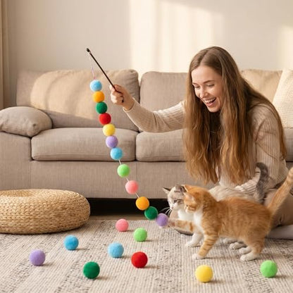 30 Pcs Premium Silent Cat Pom Pom Balls, 1.2in Cat Toy Ball - Image 4