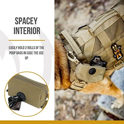 OneTigris Doggy Poop Bag Holder Zipper Dog Waste Bag Pouch Leash Attachment for Walking Training Running Hiking - Image 4
