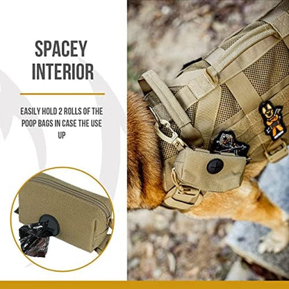 OneTigris Doggy Poop Bag Holder Zipper Dog Waste Bag Pouch Leash Attachment for Walking Training Running Hiking - Image 4