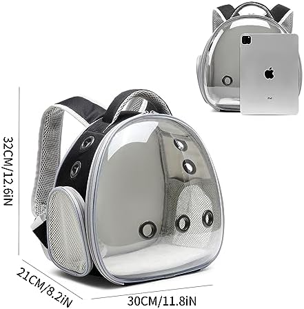 Portable Travel pet Backpack Carrier Hamster Bag Guinea Pig Bird Small Dog cat Turtle Carrier Rabbit Cage Squirrel Bearded Dragon Breathable Hangbag (Black) - Image 3