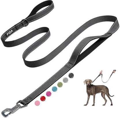 Fida Heavy Duty Dog Leash for Medium Large Dogs, 6 FT, Dual Padded Handles by Fida