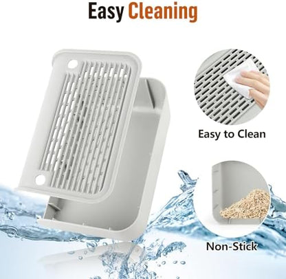 Cat Step for Litter Box, Litter Box Ramp with Filter Function, Light Grey - Image 5