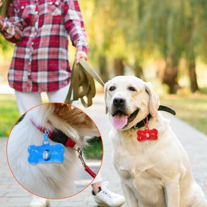63 Pack Bone Shaped Poop Bag Dispenser, Dog Poop Waste Bag Holder Container with Hook, Leakproof Pet Waste Disposal Bags for Outdoor Pet Supplies 7 Colors - Image 6