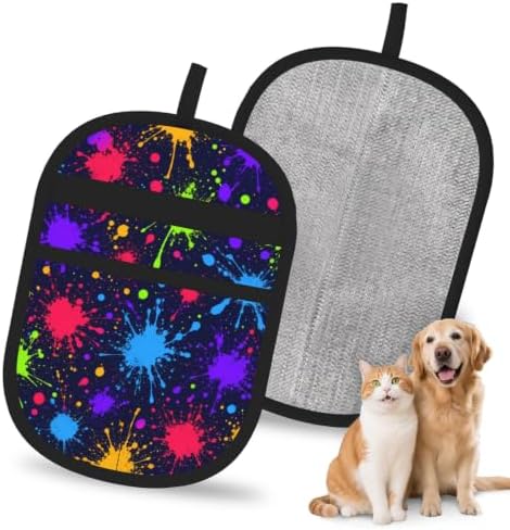 Tie-Dye Graffiti Pet Hair Removal Glove Brush Hair Remover Tool for Carpet by Unknown