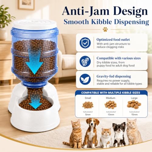 Automatic Dog Feeders - 3 Gallon Capacity Gravity Food Dispenser for Large Dogs and Cats - Image 3