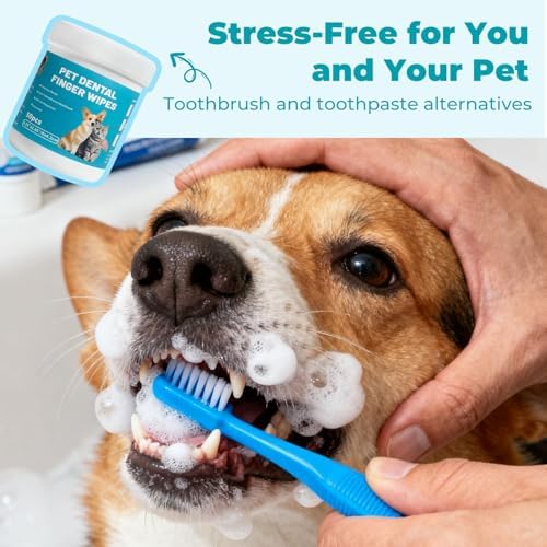 Pet Teeth Cleaning Finger Wipes for Cats and Dogs,Unscented Tartar - Image 7