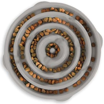 Outward Hound Fun Feeder Slo Bowl Dog Slow Feeder, Drop, Gray, 11.8" by OutwardHound
