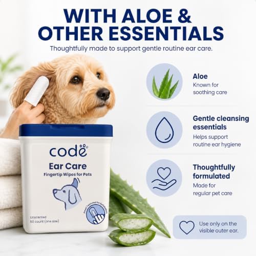codé Dog Ear Wipes, Unscented Fingertip Cleaning Wipes, 50 Count - Image 7
