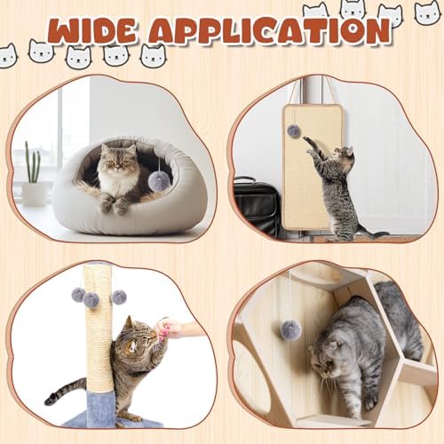 Simgoing Natural Rabbit Fur Cat Tree Ball Replacement Parts, Gray - Image 6