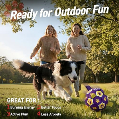 QDAN Dog Balls Toys, Soccer Ball with Straps, Herding Ball Toy, Puppy Toy - Image 6