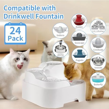 24 pcs Cat Water Fountain Replacement Foam Filters for PetSafe Drinkwell Ceramic and Stainless Steel Pet Fountains,Foam Filters for Cat Water Fountain - Image 4