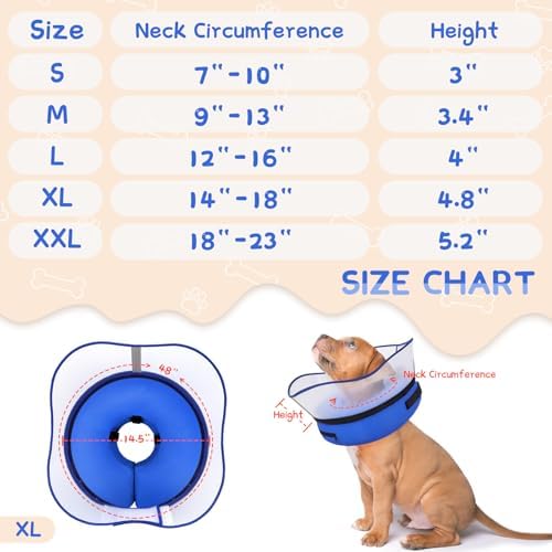 Supet Raised Inflatable Dog Cone Collar to Stop Licking, Soft Dog Cone Alternative After Surgery, Pet Neck Donut Collar for Small Medium Large Dogs - Image 6
