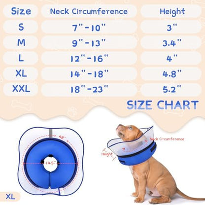 Supet Raised Inflatable Dog Cone Collar to Stop Licking, Soft Dog Cone Alternative After Surgery, Pet Neck Donut Collar for Small Medium Large Dogs - Image 6