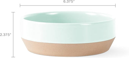 Fringe Studio Stoneware Pet Bowl, Medium, "Live Bark Love" (479005) Light Blue