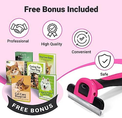 MIU COLOR Pet Grooming Brush, Deshedding Tool for Dogs & Cats, Hot Pink - Image 6