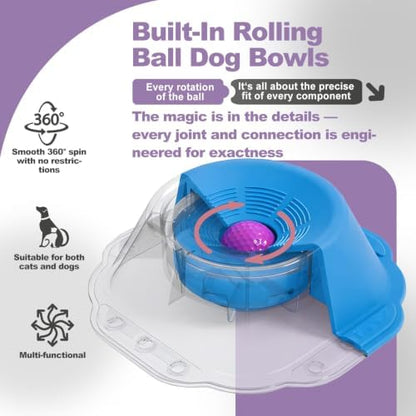 Dog Licking Bowl with Rolling Ball, Lick Toy, Anti Boredom Toys - Image 3