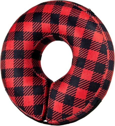BENCMATE Inflatable Dog Cone Collar Alternative After Surgery Medium+,Plaid by BENCMATE