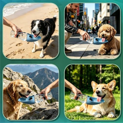 Portable Dog Water Bottle Foldable, Blue - Image 7