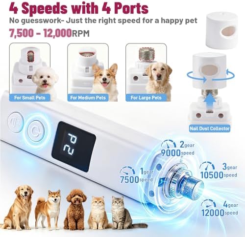 Quiet Dog Nail Grinder with Guard for Dogs Cats - Image 4